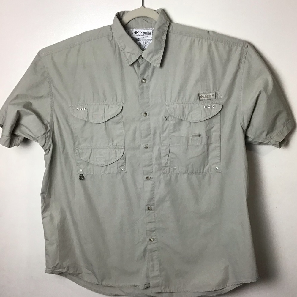Columbia PFG tan s/s button up. XLarge